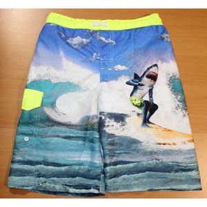 Boys Ocean Pacific Shark Drawstring Swim Board Shorts Trunks Youth Large 10-12